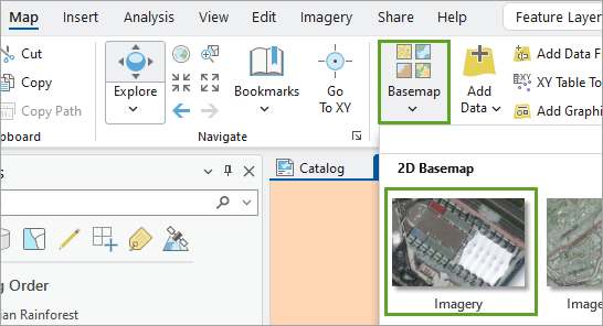 Choose the Imagery basemap.