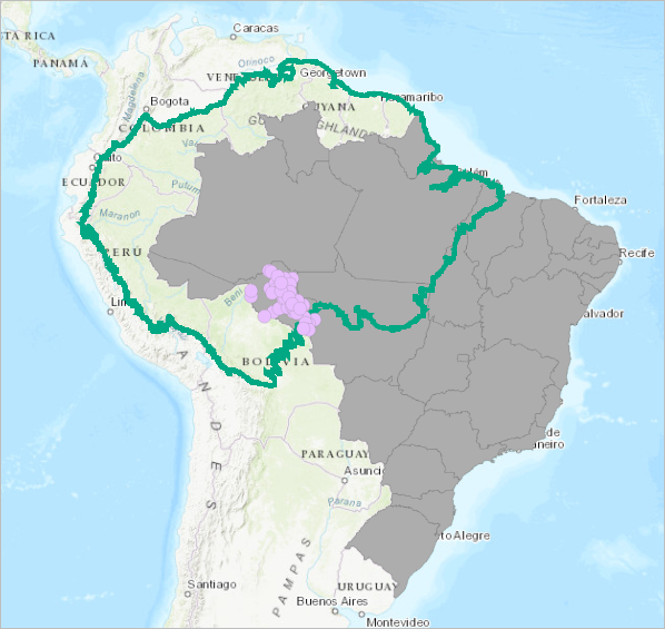 amazon rainforest map outline