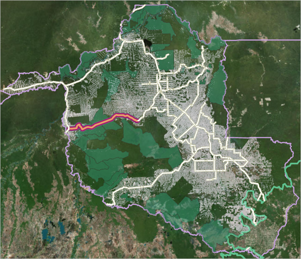 At-risk areas symbolized on the map