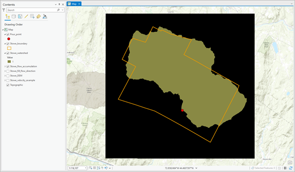 Default project showing Stowe, Vermont