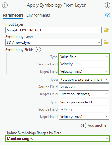 Apply symbology from the layer.