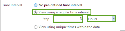 Set time interval step