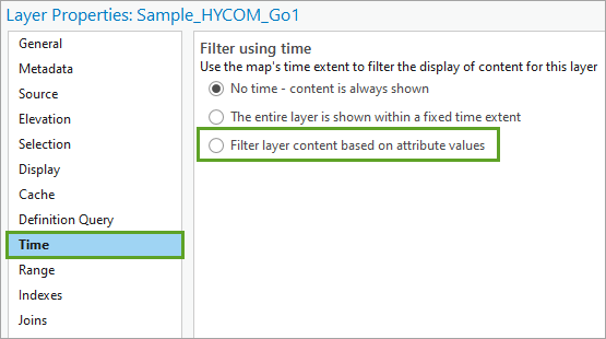 Display layer properties.