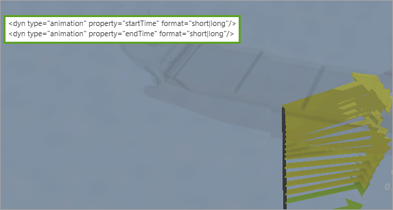 Start and end annotation text