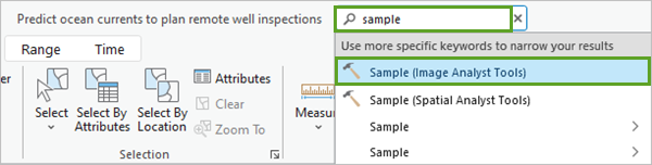 Locate and use the sample tool.