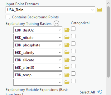 The rasters are added to the tool.