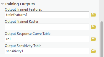 Training Outputs section