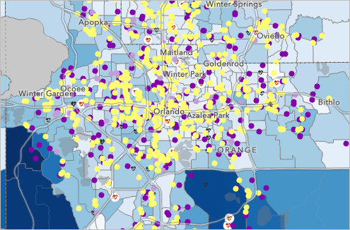 Symbology for the Schools and Daycares layer updated on the map