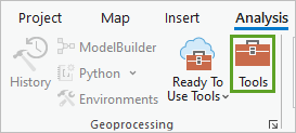 Tools in the Geoprocessing group on the Analysis tab