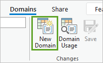 New Domain in the Changes group on the Domains tab