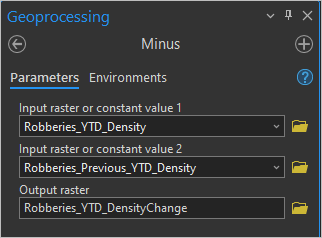 Minus tool parameters