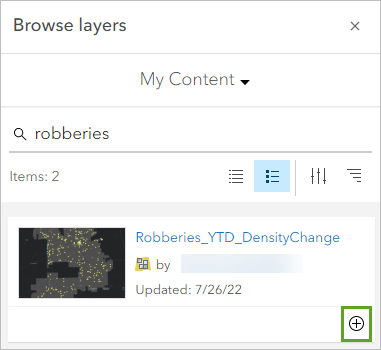 Search and add density change layer
