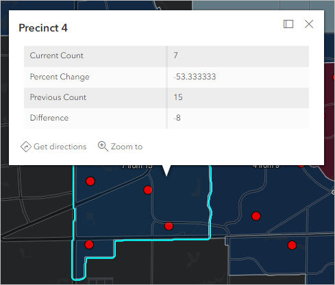 Pop-up text for robberies last 28 days percent change