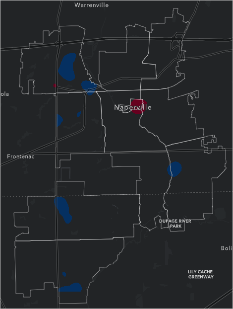 Precincts symbology updated so density change layer is visible