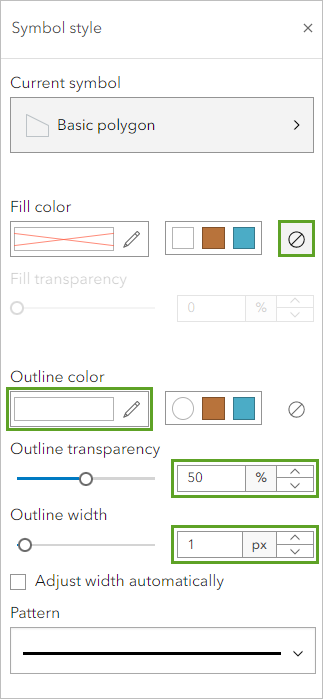 Outline symbol for Precincts layer