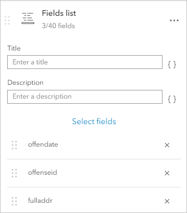Select fields to display in pop-ups and provide field alias values.