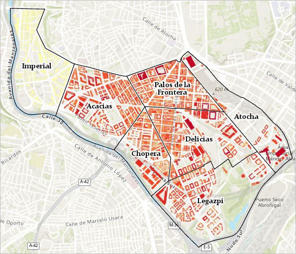 Labeled neighborhoods on the map