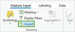 Import button on the ribbon
