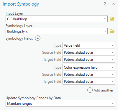 Import Symbology window