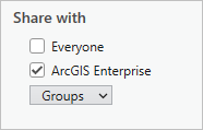 Share with set to ArcGIS Enterprise