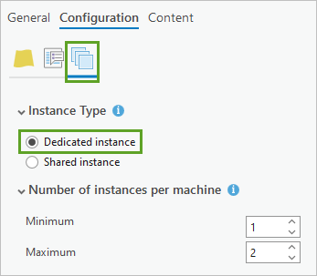 Dedicated instance selected on the Configure Pooling tab