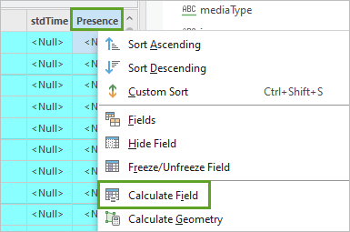 Calculate the Presence field