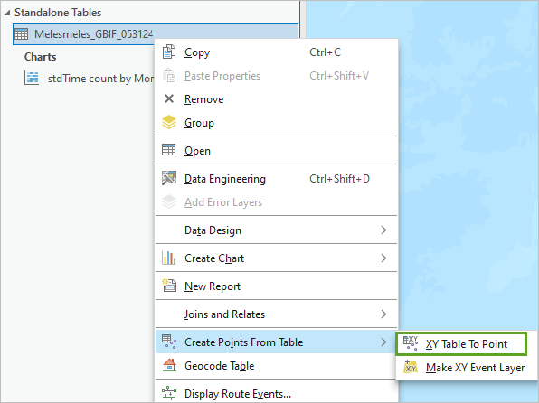 XY Table To Point tool