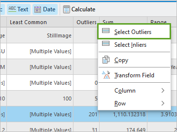 Select outliers on the map.