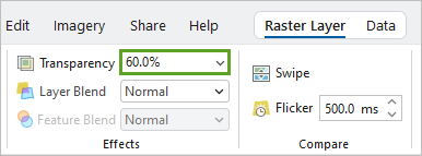 Update layer transparency to 60%.