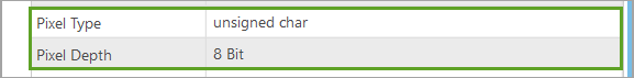Pixel Type and Pixel Depth properties