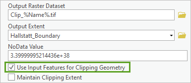 Clip Raster parameters