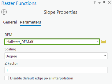 Slope raster function Degree