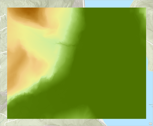 Symbology for the Hallstatt_DEM.tif layer updates to Elevation #5 color ramp.