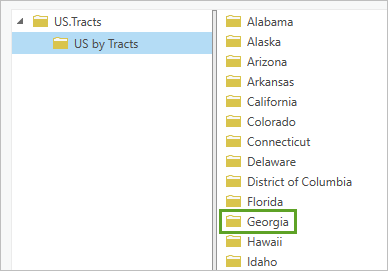 Georgia folder in the list of states