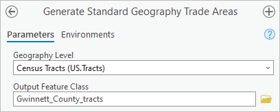 Geography Level and Output Feature Class parameters
