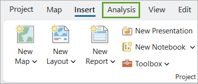 Analysis tab on the ribbon