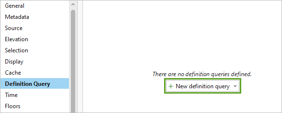 New definition query button