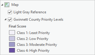 Labels in the Contents pane