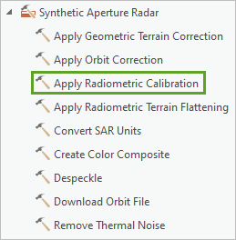 Apply Radiometric Calibration tool
