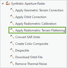 Apply Radiometric Terrain Flattening tool