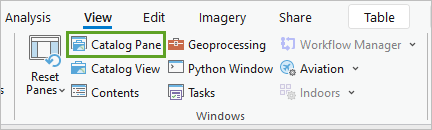 Open the Catalog pane.