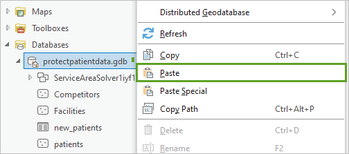 Paste the copy of the table into the geodatabase.