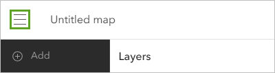 Options button for the map