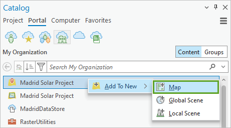 Add To New Map option in the feature layer's context menu