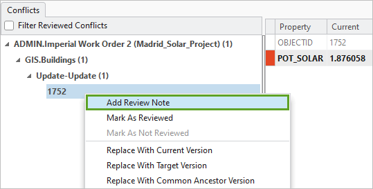 Add Review Note in the feature's context menu