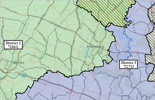 Example map of new districts