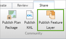 Publish Feature Layer button