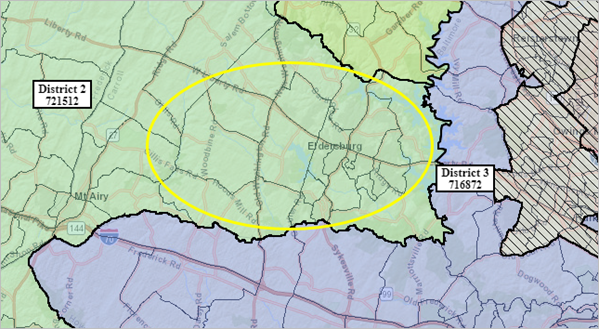 Eldersburg area in Maryland in District 2