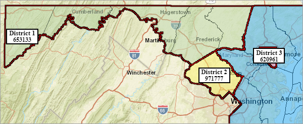 Map showing District 3