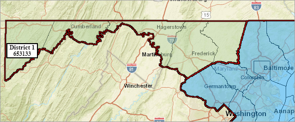 Map showing District 1